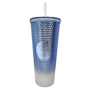 Starbucks 2023 Icicle Blue Ombre Bling Gradient Studded Venti 24 OZ Tumbler NWT